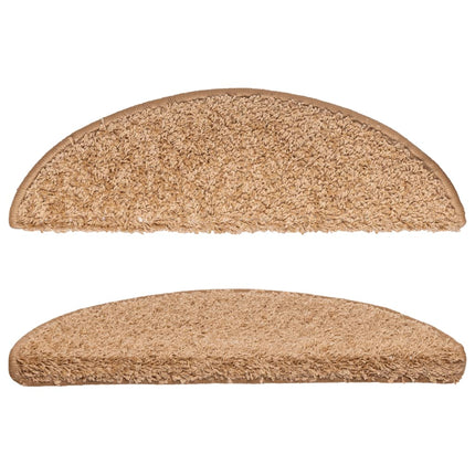 Trappmattor 10 st 56x17x3 cm beige halvrunda