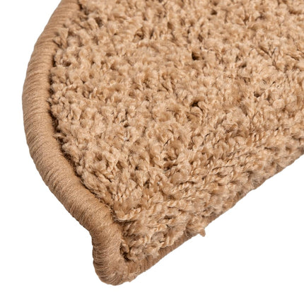 Trappmattor 10 st 56x17x3 cm beige halvrunda