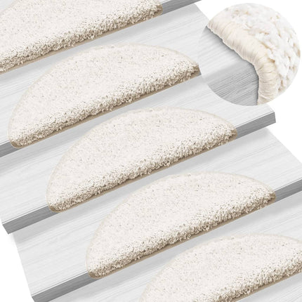 Trappmattor 10 st 56x17x3 cm vita halvrunda