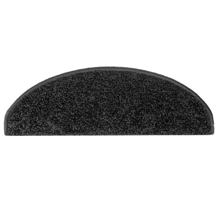 Trappmattor 10 st 65x21x4 cm svarta halvrunda stora
