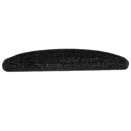 Trappmattor 10 st 65x21x4 cm svarta halvrunda stora