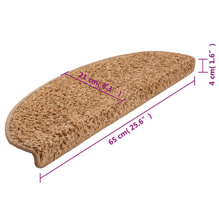 Trappmattor 10 st 65x21x4 cm beige halvrunda stora