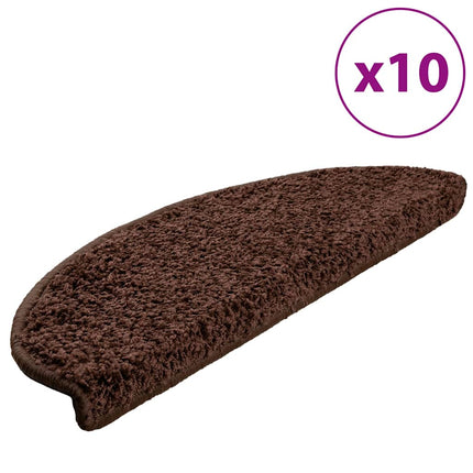 Trappmattor 10 st 65x21x4 cm bruna halvrunda stora