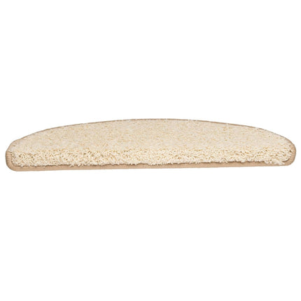 Trappmattor 10 st 65x21x4 cm krämfärgade halvrunda stora