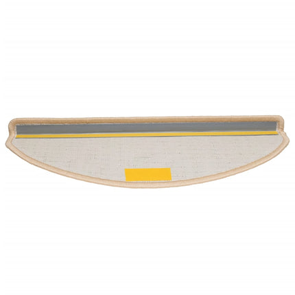 Trappmattor 10 st 65x21x4 cm krämfärgade halvrunda stora