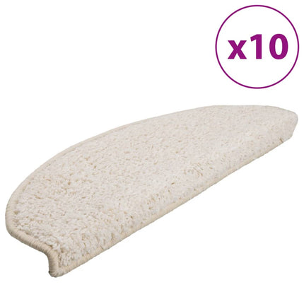 Trappmattor 10 st 65x21x4 cm vita halvrunda stora