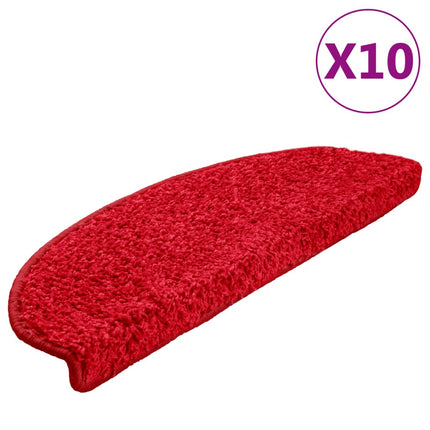 Trappmattor 10 st 65x21x4 cm röda halvrunda stora