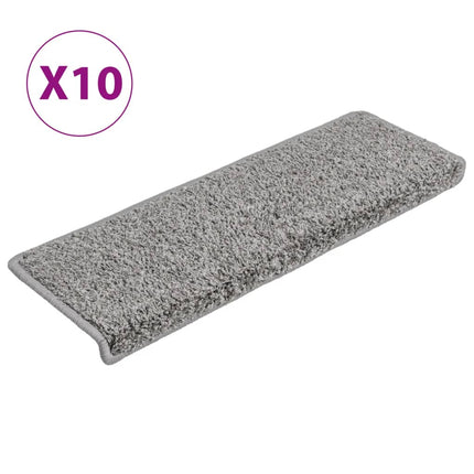 Trappmattor 10 st 65x21x4 cm grå rektangulär kant