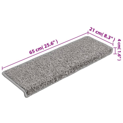 Trappmattor 10 st 65x21x4 cm grå rektangulär kant