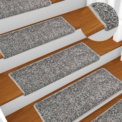 Trappmattor 10 st 65x21x4 cm grå rektangulär kant