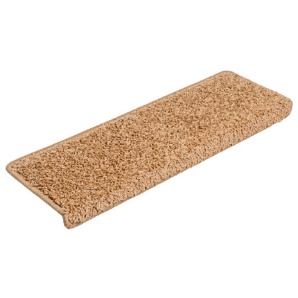 Trappmattor 10 st 65x21x4 cm beige rektangulär kant