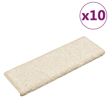 Trappmattor 10 st 65x21x4 cm vita rektangulära kanter