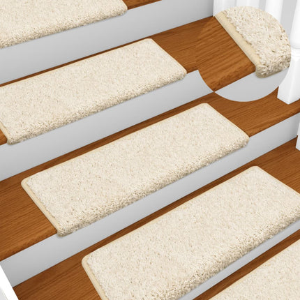 Trappmattor 10 st 65x21x4 cm vita rektangulära kanter