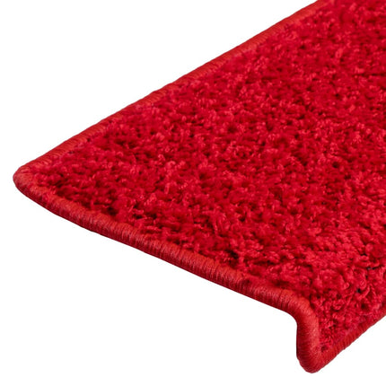 Trappmattor 10 st 65x21x4 cm röda rektangulära kanter