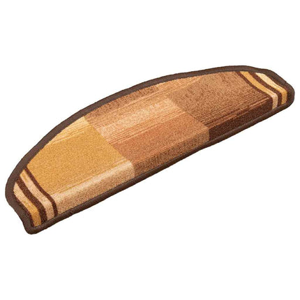 Trappstegsmattor självhäftande 10 st 65x21x4 cm brun