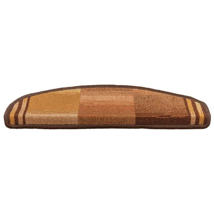 Trappstegsmattor självhäftande 10 st 65x21x4 cm brun