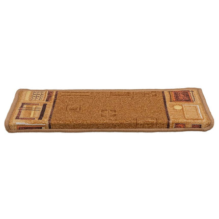 Trappstegsmattor självhäftande 5 st 65x21x4 cm beige