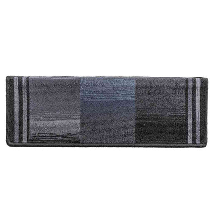 Trappstegsmattor självhäftande 10 st 65x21x4 cm svart och grå