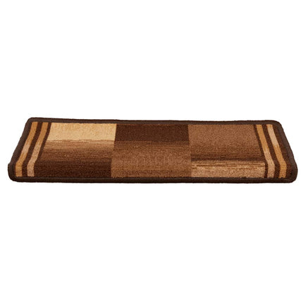 Trappstegsmattor självhäftande 5 st 65x21x4 cm brun