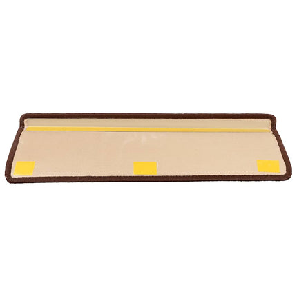 Trappstegsmattor självhäftande 10 st 65x21x4 cm brun