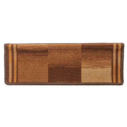 Trappstegsmattor självhäftande 10 st 65x21x4 cm brun
