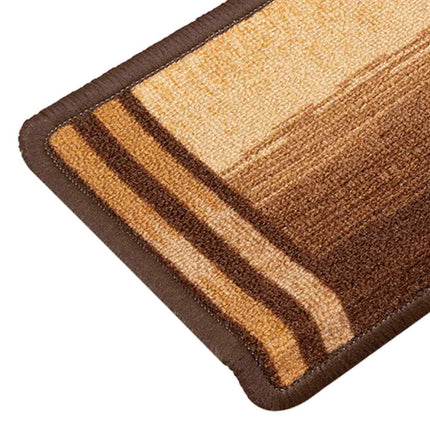 Trappstegsmattor självhäftande 10 st 65x21x4 cm brun