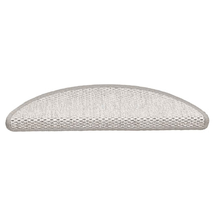 Trappstegsmattor självhäftande sisal 15 st 56x17x3 cm gråvit