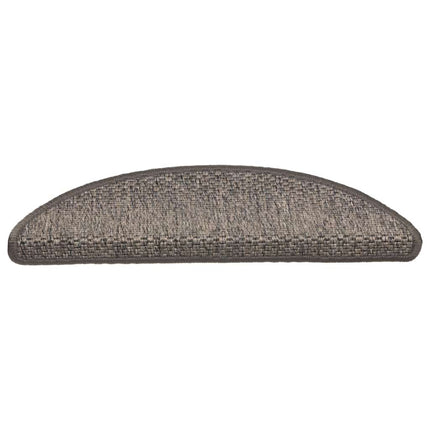 Trappstegsmattor självhäftande sisal 15 st 56x17x3 cm gråbeige