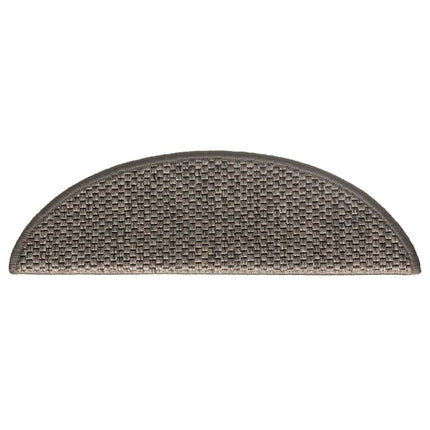 Trappstegsmattor självhäftande sisal 15 st 56x17x3 cm gråbeige