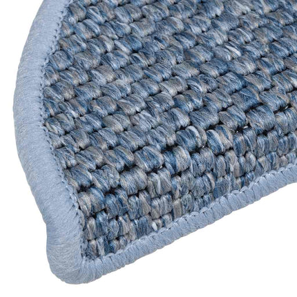 Trappstegsmattor självhäftande sisal 15 st 56x17x3 cm blå