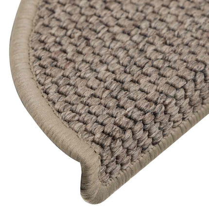Trappstegsmattor självhäftande sisal 15 st 56x17x3 cm mörkbeige