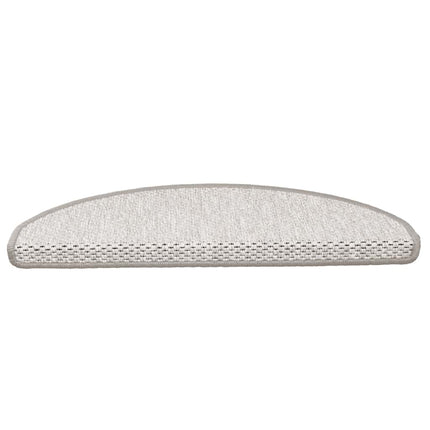 Trappstegsmattor självhäftande sisal 15 st 65x21x4 cm gråvit