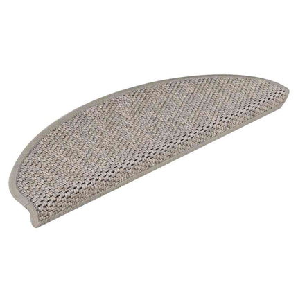 Trappstegsmattor självhäftande sisal 15 st 65x21x4 cm silver