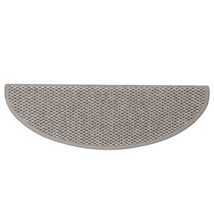 Trappstegsmattor självhäftande sisal 15 st 65x21x4 cm silver