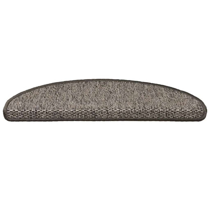 Trappstegsmattor självhäftande sisal 15 st 65x21x4 cm gråbeige