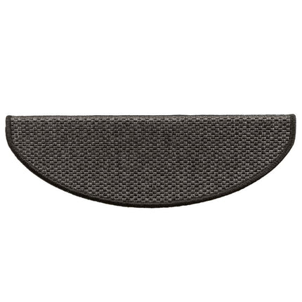 Trappstegsmattor självhäftande sisal 15 st 65x21x4 cm antracit