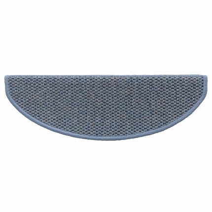 Trappstegsmattor självhäftande sisal 15 st 65x21x4 cm blå