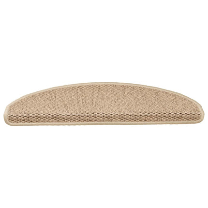 Trappstegsmattor självhäftande sisal 15 st 65x21x4 cm sand