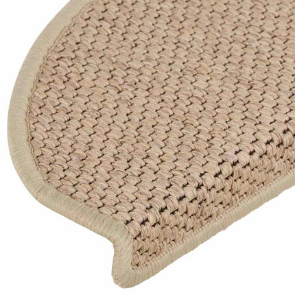 Trappstegsmattor självhäftande sisal 15 st 65x21x4 cm sand
