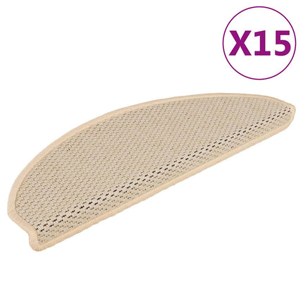 Trappstegsmattor självhäftande sisal 15 st 65x21x4 cm berber