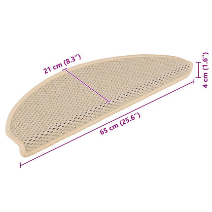 Trappstegsmattor självhäftande sisal 15 st 65x21x4 cm berber