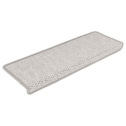 Trappstegsmattor självhäftande sisal 15 st 65x21x4 cm platina