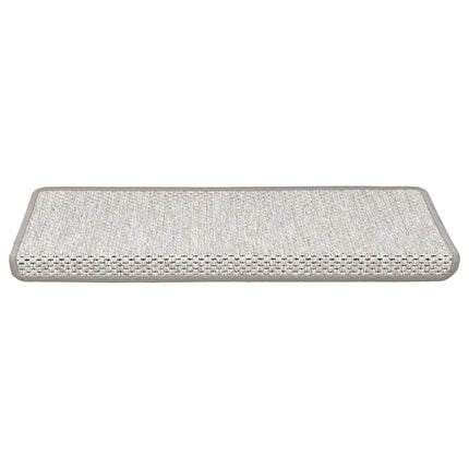 Trappstegsmattor självhäftande sisal 15 st 65x21x4 cm platina