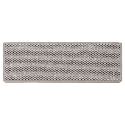 Trappstegsmattor självhäftande sisal 15 st 65x21x4 cm silver