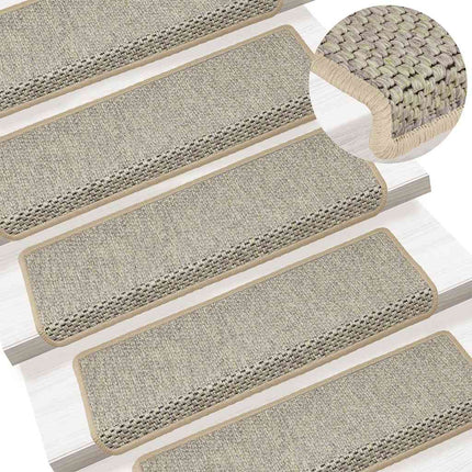 Trappstegsmattor självhäftande sisal 15 st 65x21x4 cm ljusgrön