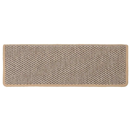 Trappstegsmattor självhäftande sisal 15 st 65x21x4 cm ljusbeige