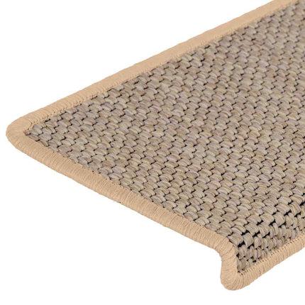 Trappstegsmattor självhäftande sisal 15 st 65x21x4 cm ljusbeige