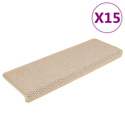 Trappstegsmattor självhäftande sisal 15 st 65x21x4 cm Berber