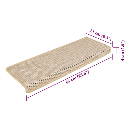 Trappstegsmattor självhäftande sisal 15 st 65x21x4 cm Berber
