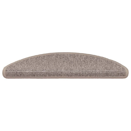 Trappmattor 15 st 56x17x3 cm mörkbeige halvrunda